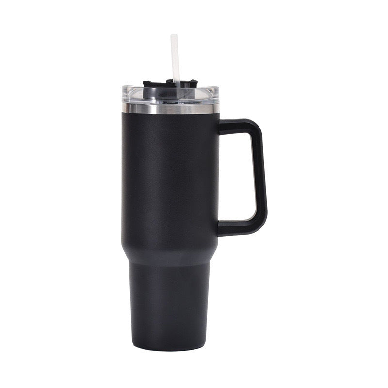 Portable Car Cup Generation 40oz Thermos Cup Large Capacity Straw Big Mac Bingba Cup Stainless Steel Vacuum Double Layer