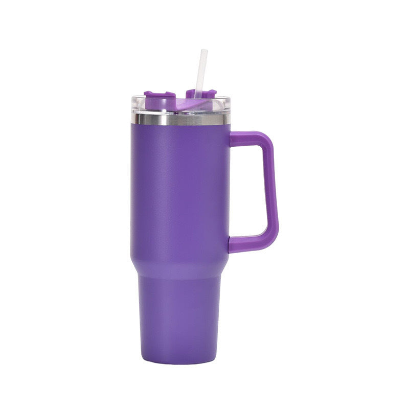 Portable Car Cup Generation 40oz Thermos Cup Large Capacity Straw Big Mac Bingba Cup Stainless Steel Vacuum Double Layer