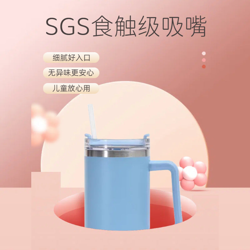 Portable Car Cup Generation 40oz Thermos Cup Large Capacity Straw Big Mac Bingba Cup Stainless Steel Vacuum Double Layer